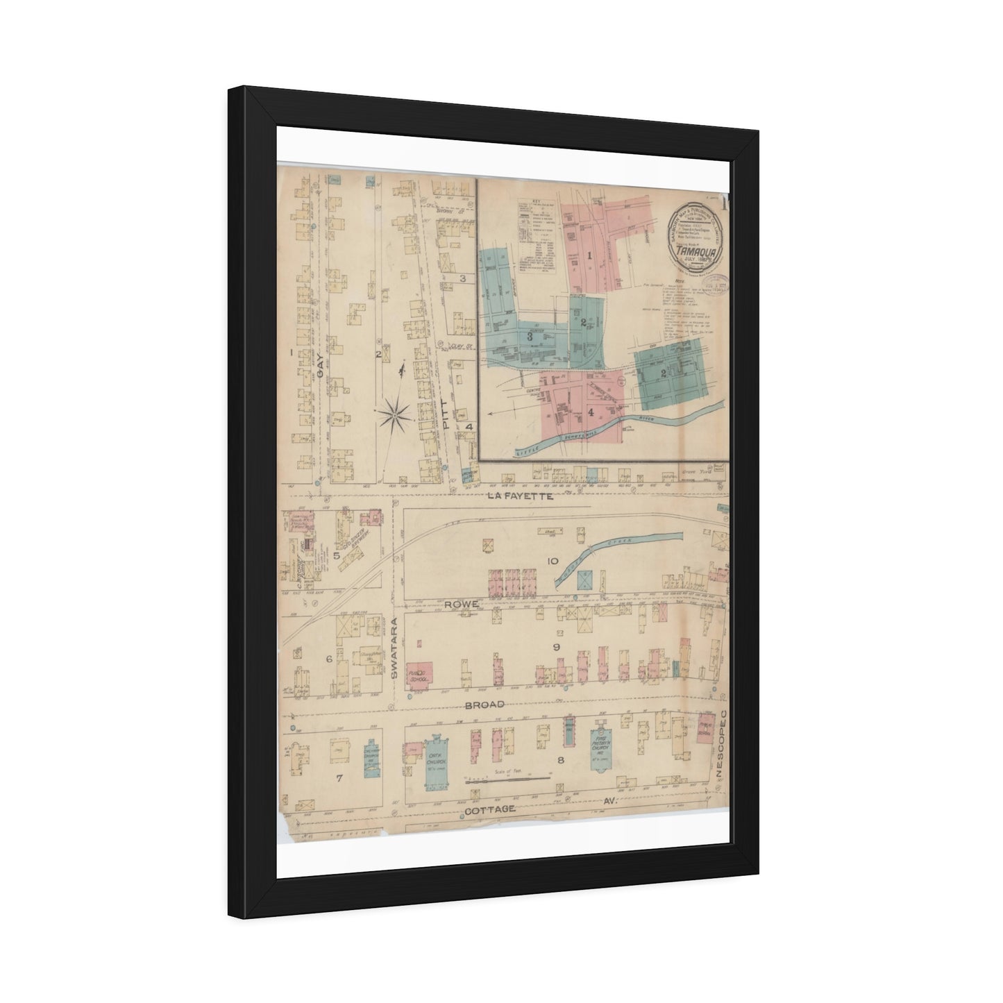 Sanborn Fire Insurance Maps — Tamaqua — Framed