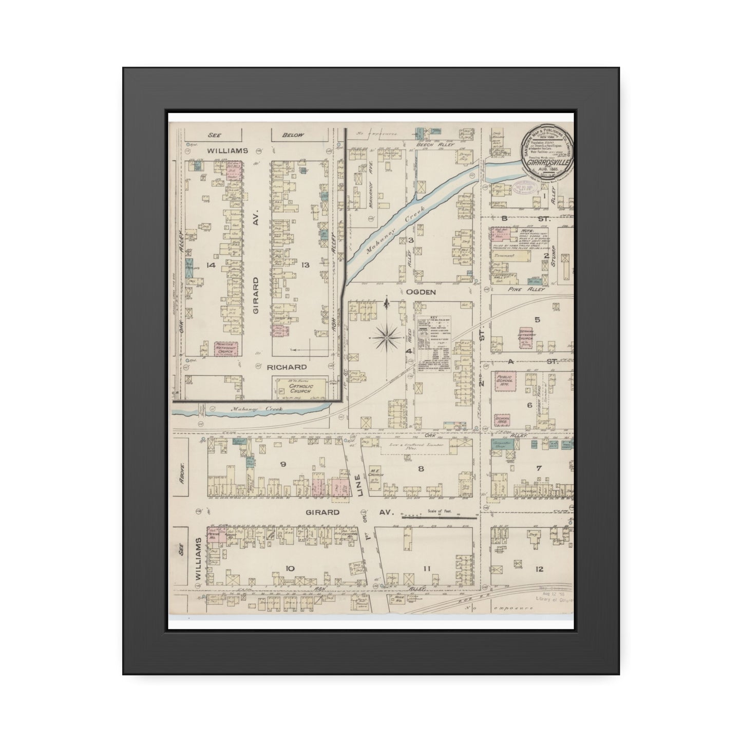 Sanborn Fire Insurance Maps — Girardville — Framed