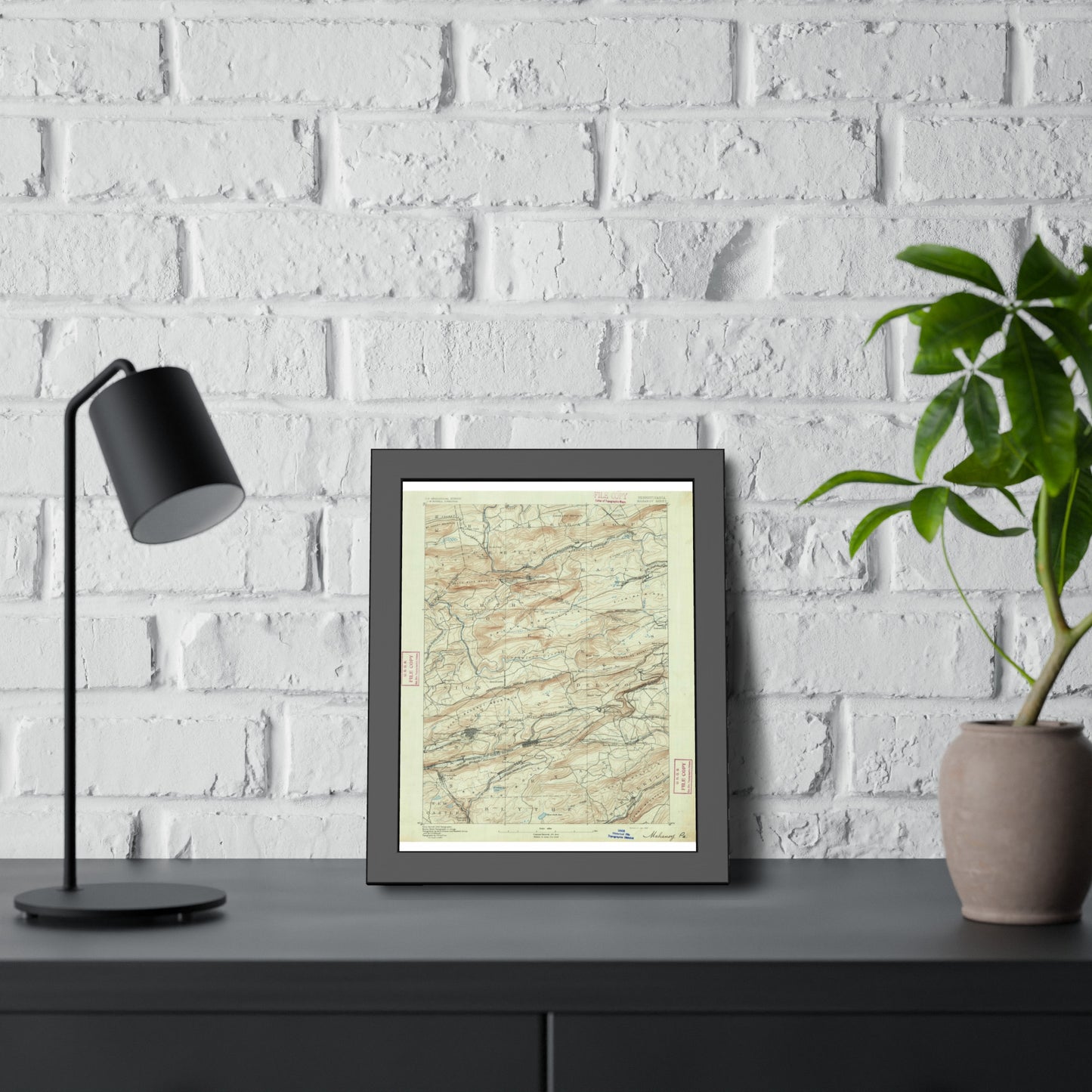 USGS Topographic Map — Mahanoy Quadrangle, 1892 — Framed