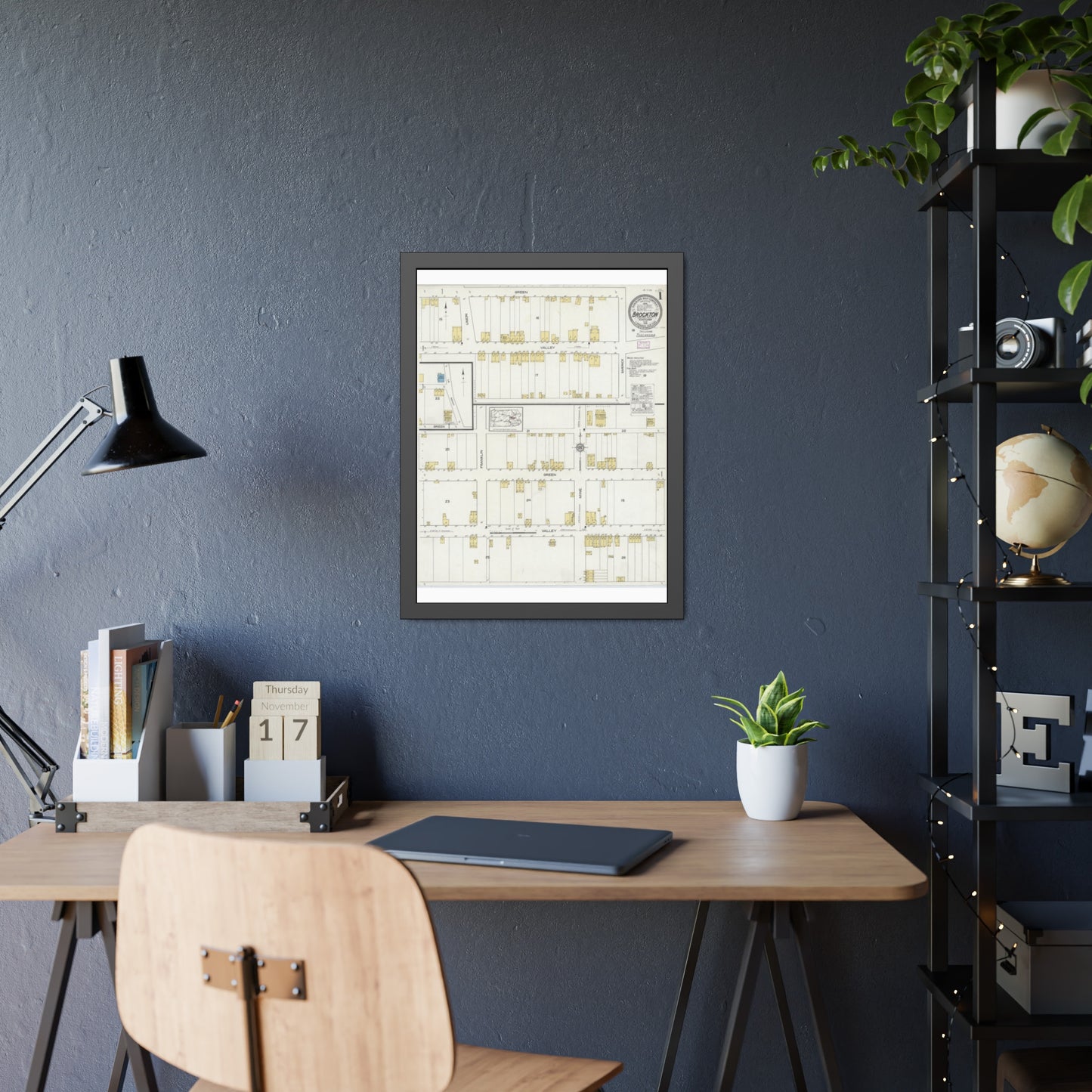 Sanborn Fire Insurance Maps — Brockton — Framed