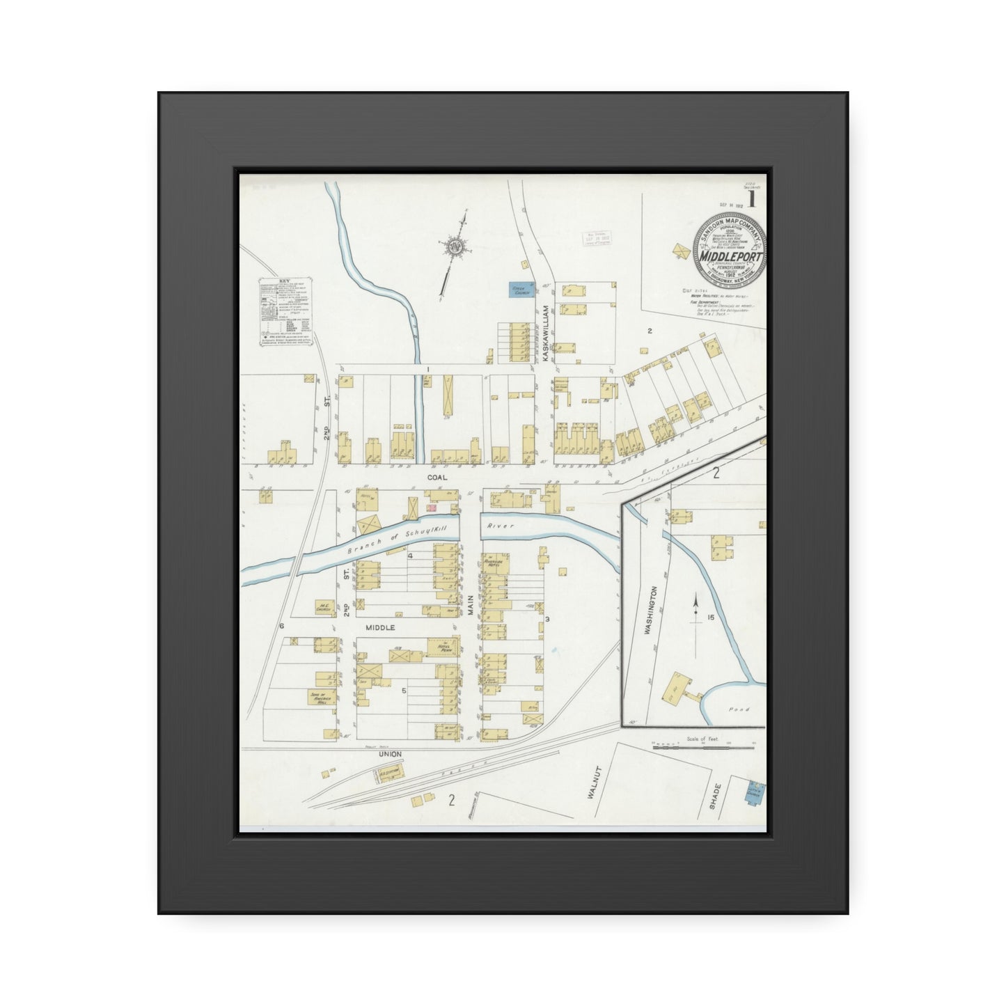 Sanborn Fire Insurance Maps — Middleport — Framed