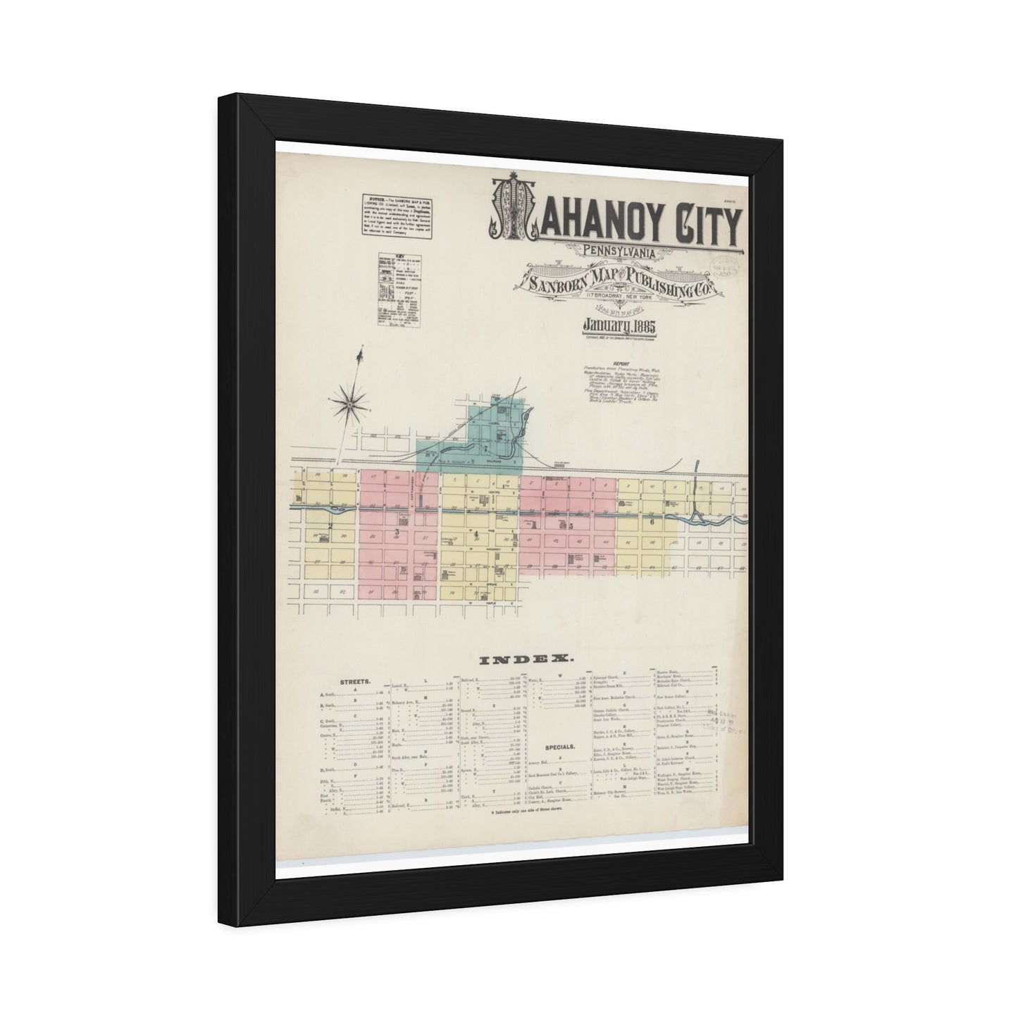 Sanborn Fire Insurance Maps — Mahanoy City — Framed