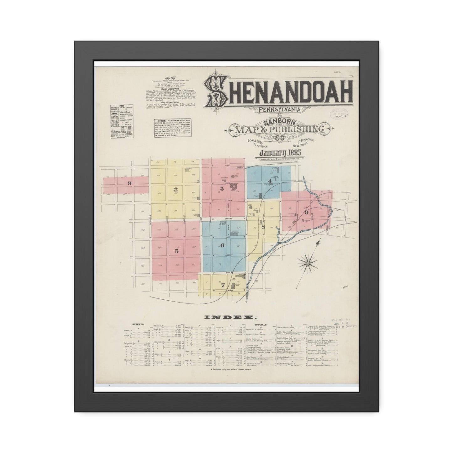 Sanborn Fire Insurance Maps — Shenandoah — Framed