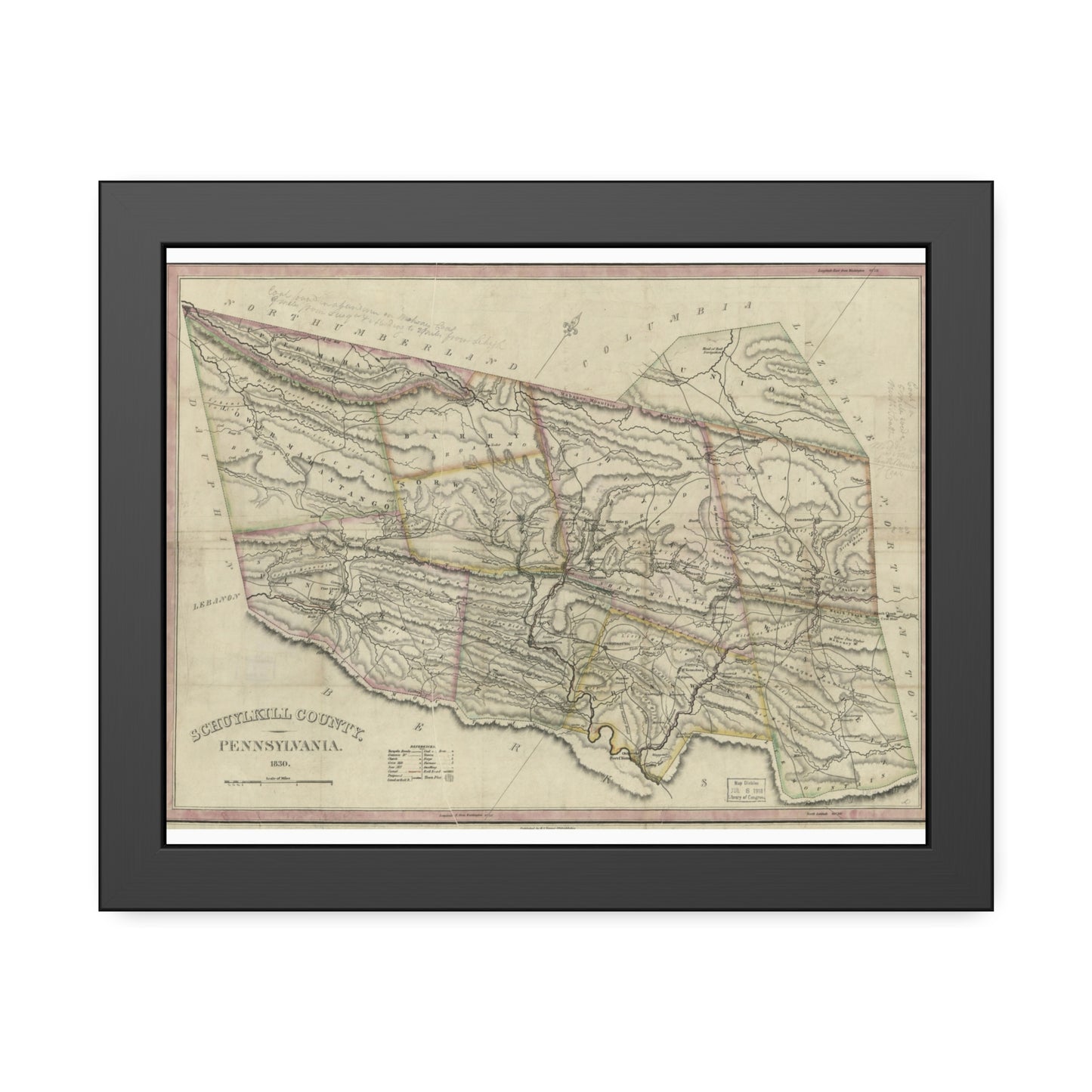 Schuylkill County, Pennsylvania (Tanner) — Framed