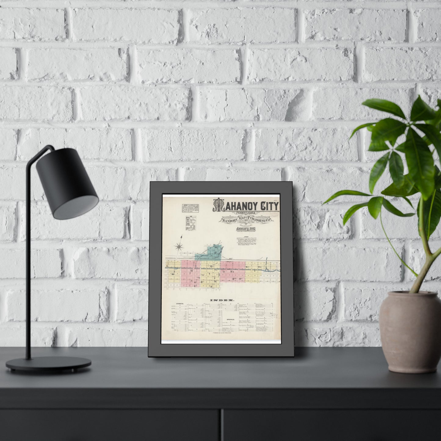 Sanborn Fire Insurance Maps — Mahanoy City — Framed