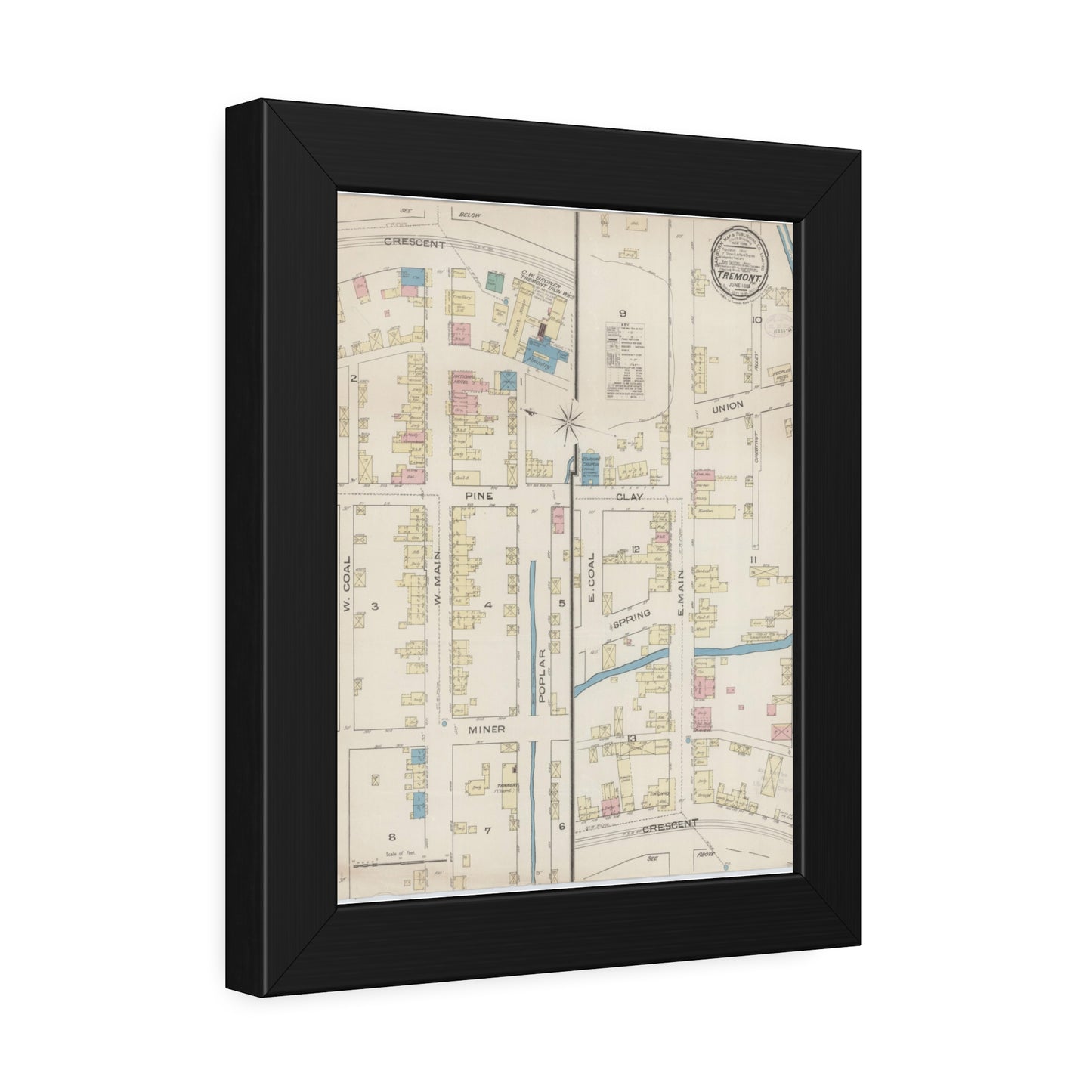 Sanborn Fire Insurance Maps — Tremont — Framed