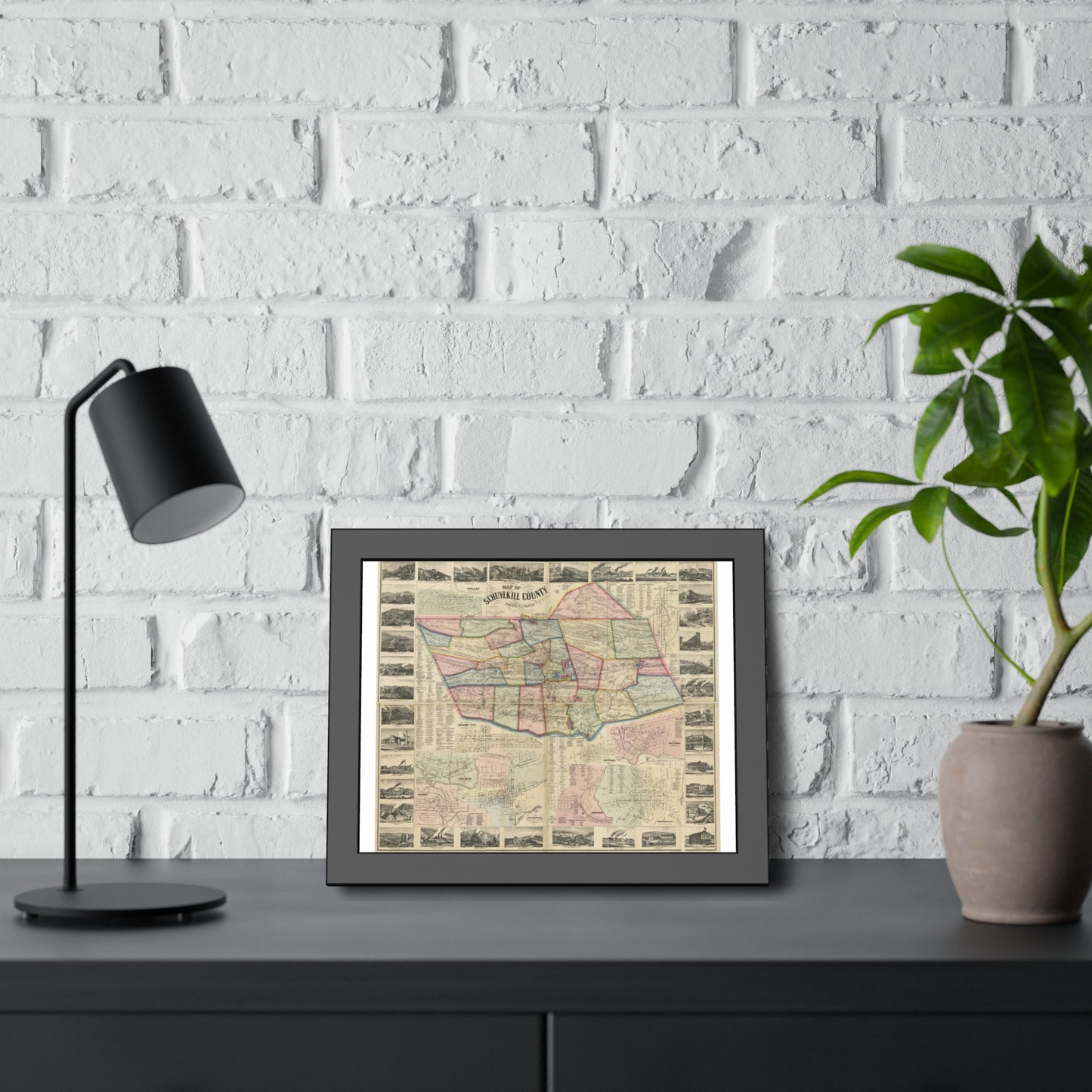 Map of Schuylkill County, Pennsylvania: From Actual Surveys (Scott) — Framed