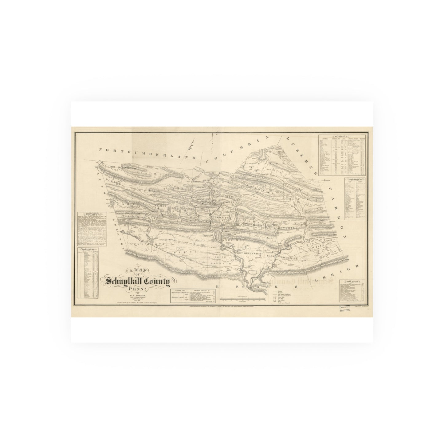 A Map of Schuylkill County, Penna. (Sheafer / Barnes)