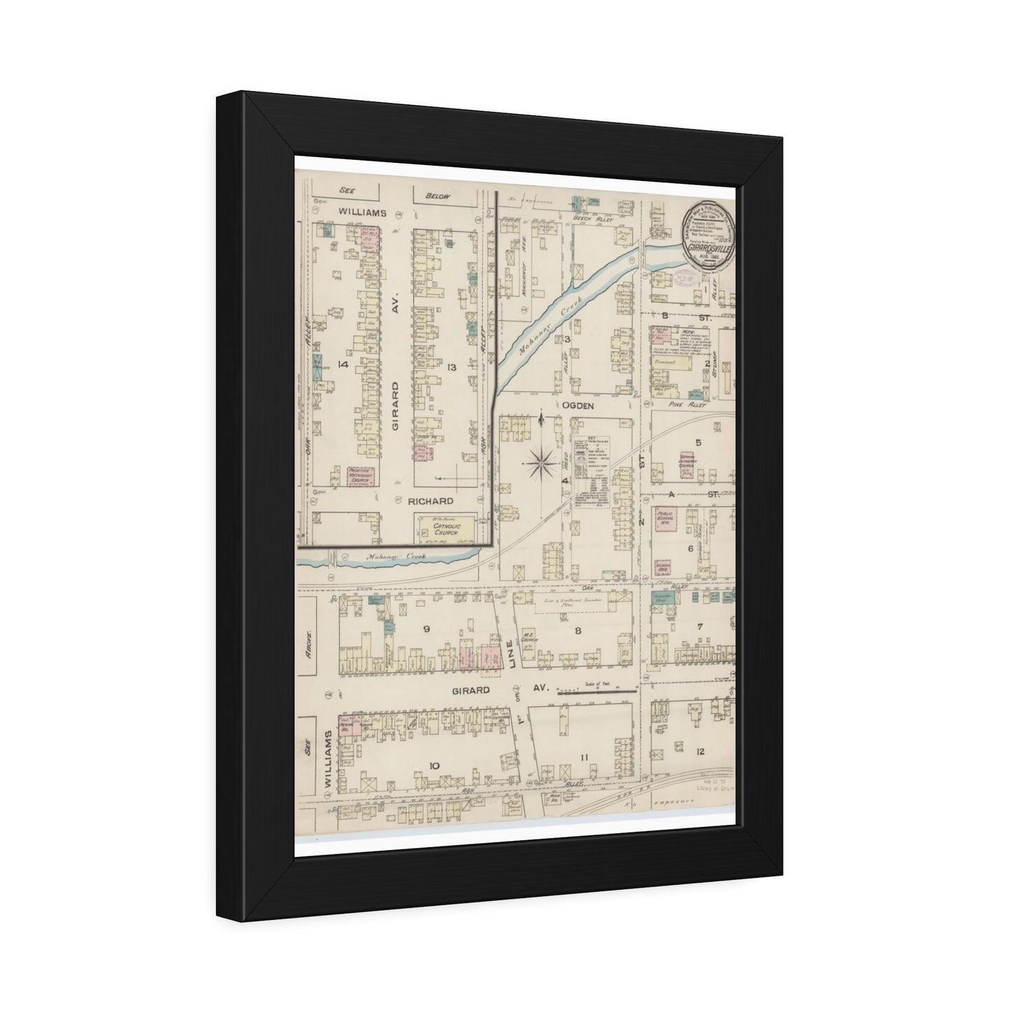 Sanborn Fire Insurance Maps — Girardville — Framed