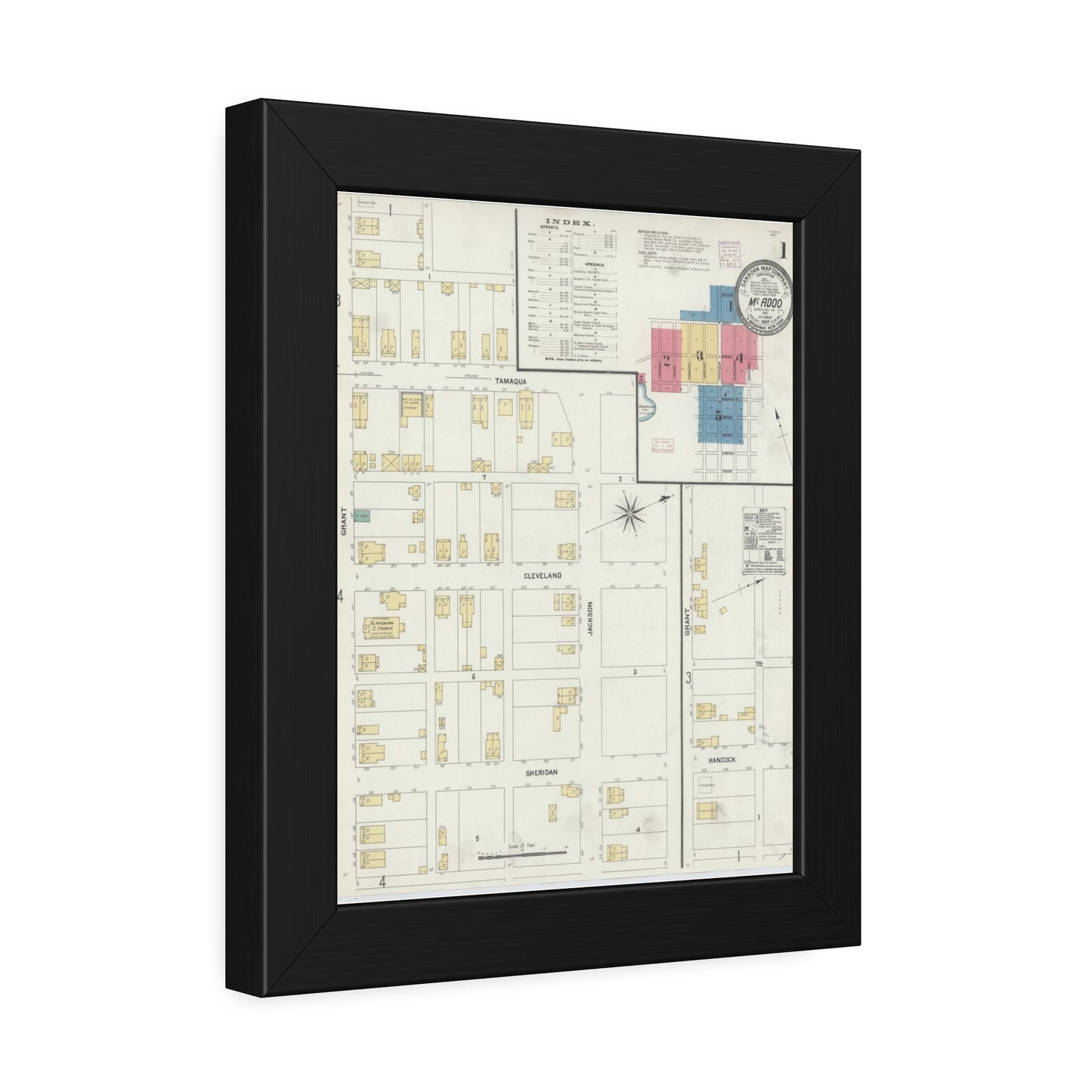 Sanborn Fire Insurance Maps — McAdoo — Framed