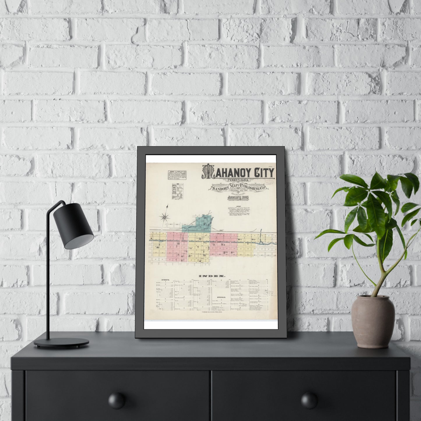 Sanborn Fire Insurance Maps — Mahanoy City — Framed