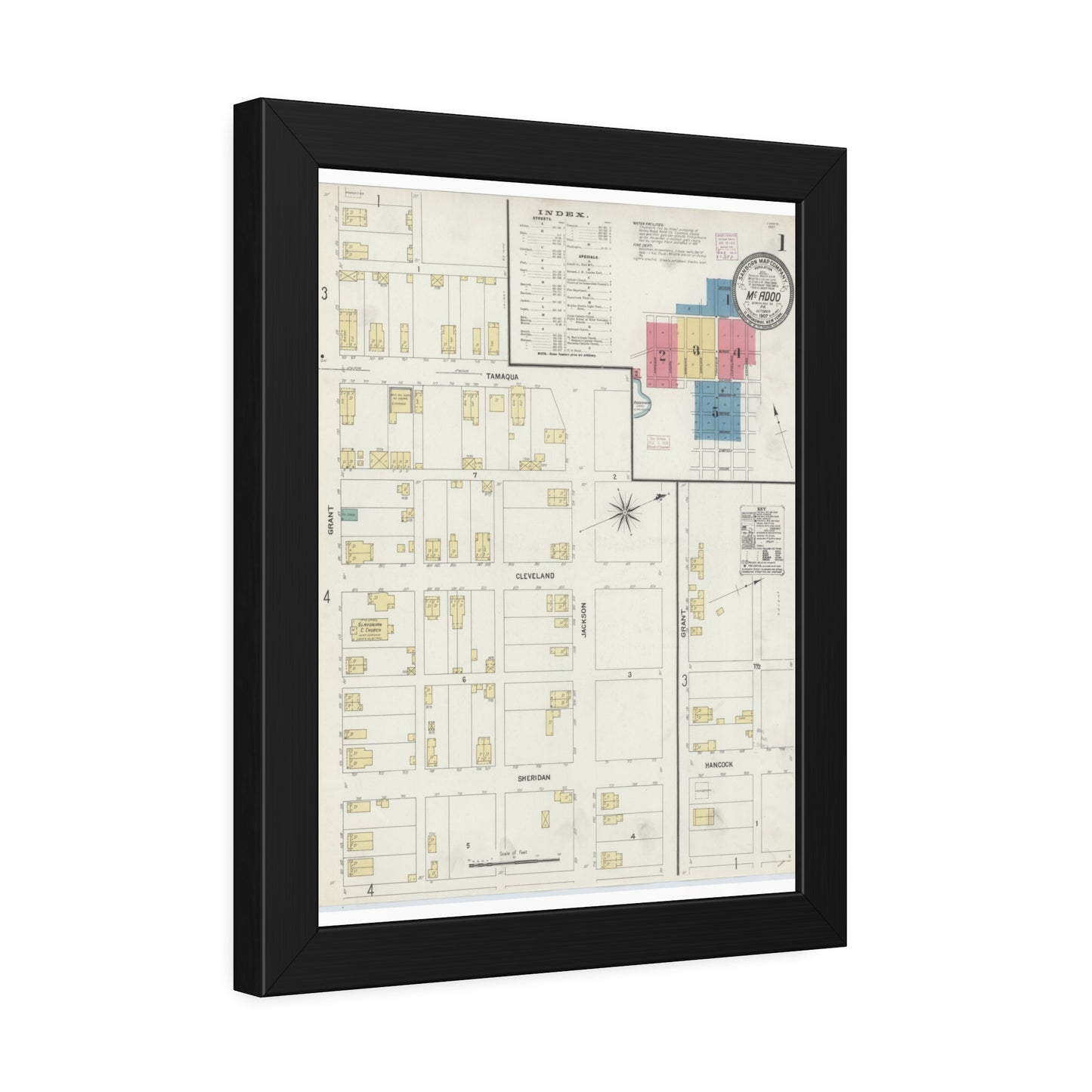 Sanborn Fire Insurance Maps — McAdoo — Framed