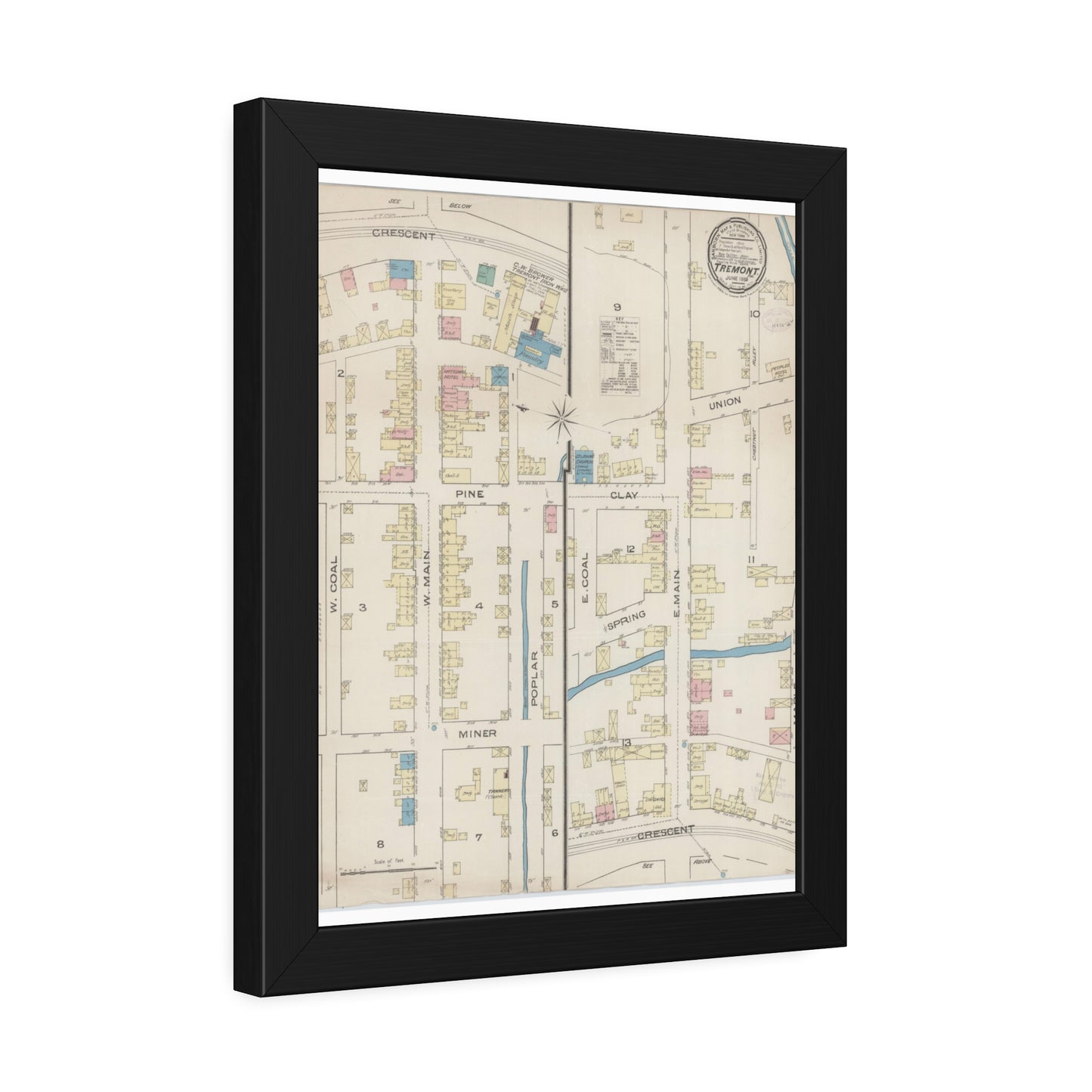 Sanborn Fire Insurance Maps — Tremont — Framed