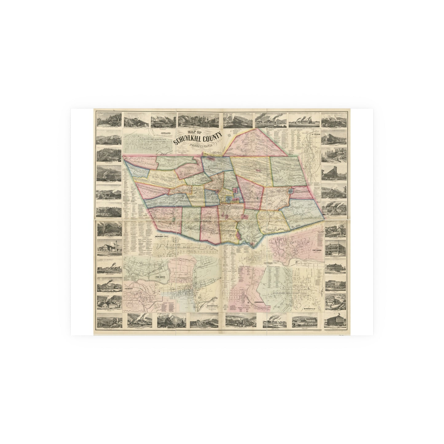 Map of Schuylkill County, Pennsylvania: From Actual Surveys (Scott)