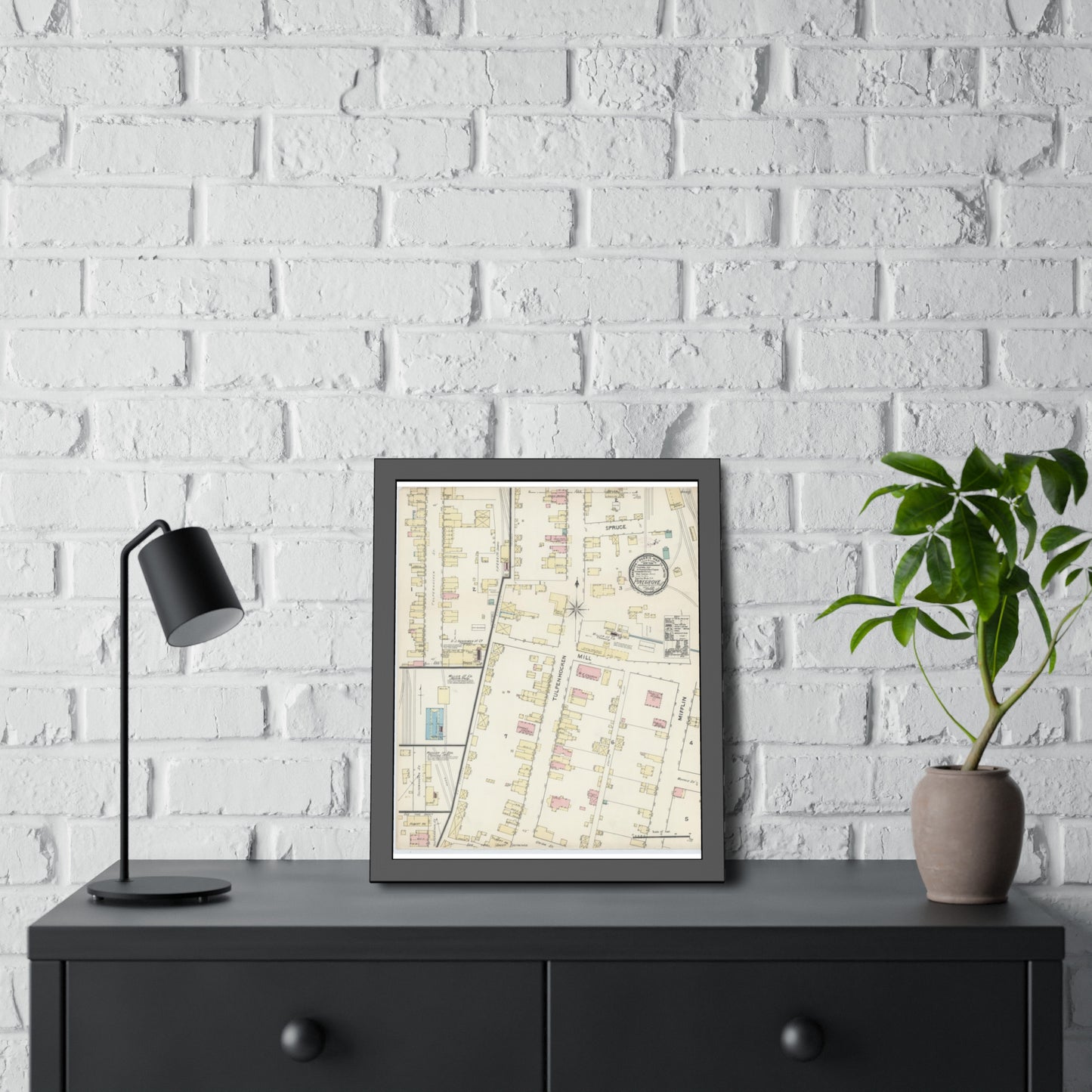 Sanborn Fire Insurance Maps — Pine Grove — Framed