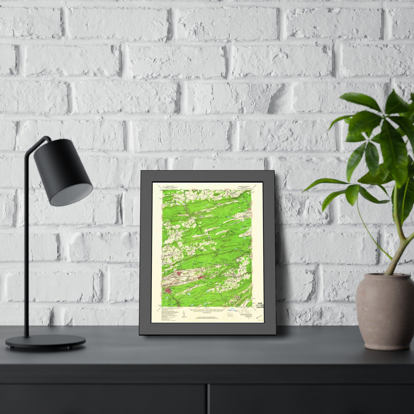 USGS Topographic Map — Mahanoy Quadrangle, 1955 — Framed
