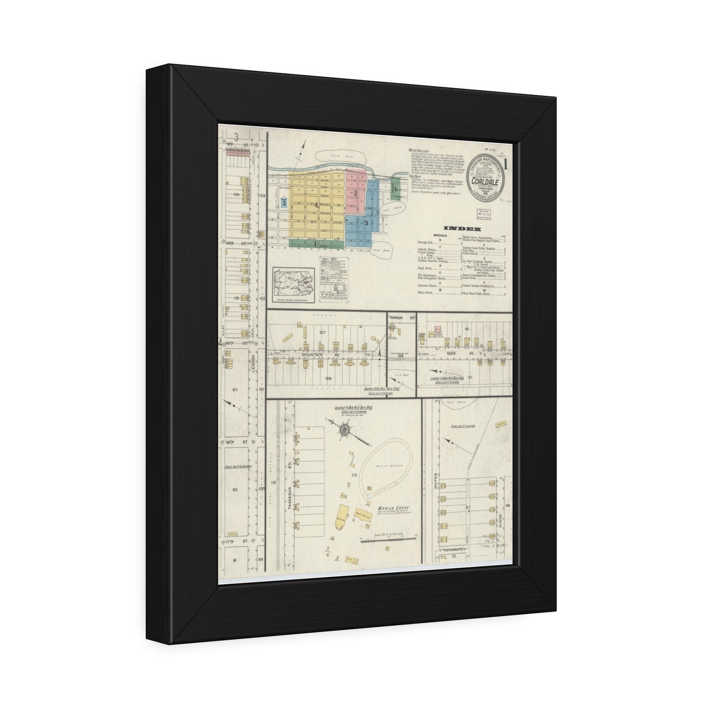 Sanborn Fire Insurance Maps — Coaldale — Framed