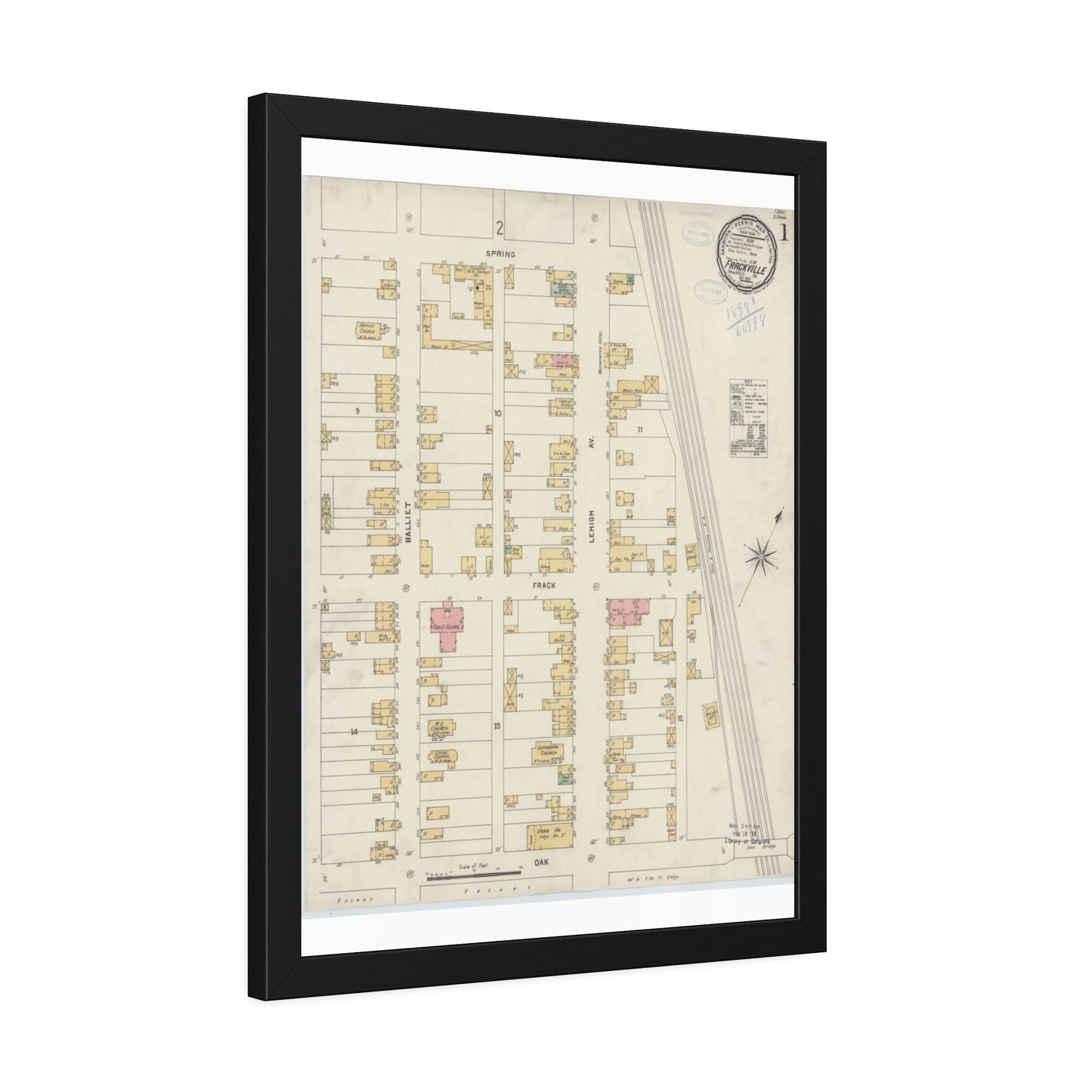 Sanborn Fire Insurance Maps — Frackville — Framed