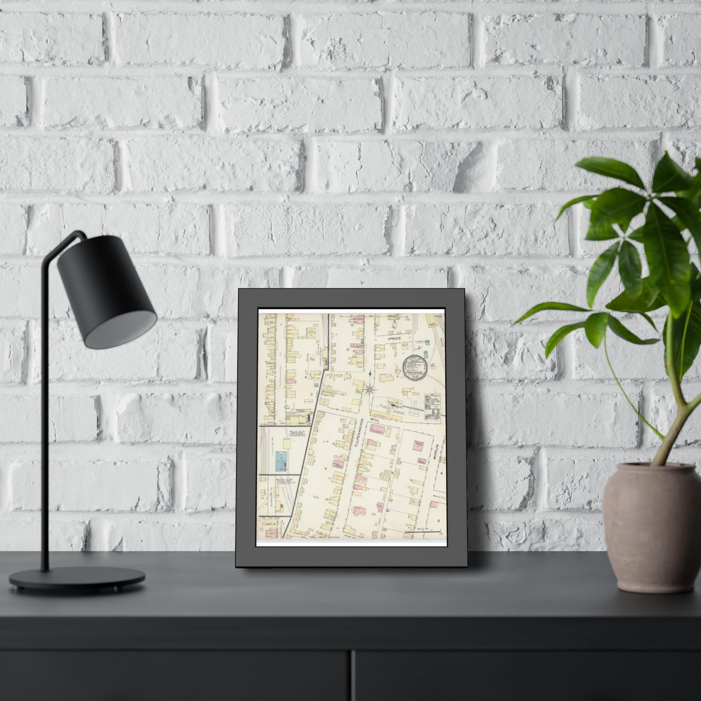 Sanborn Fire Insurance Maps — Pine Grove — Framed