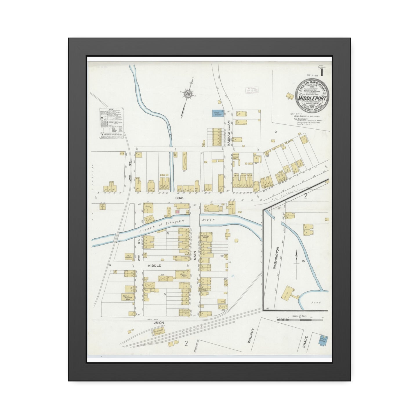 Sanborn Fire Insurance Maps — Middleport — Framed