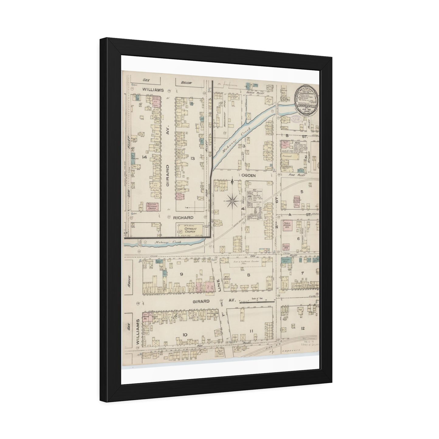 Sanborn Fire Insurance Maps — Girardville — Framed