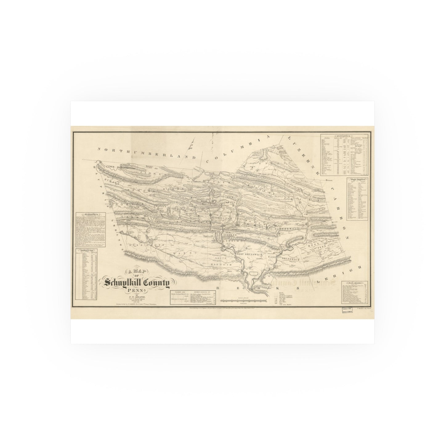 A Map of Schuylkill County, Penna. (Sheafer / Barnes)