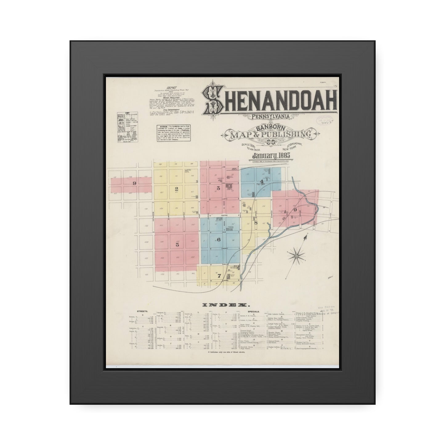 Sanborn Fire Insurance Maps — Shenandoah — Framed