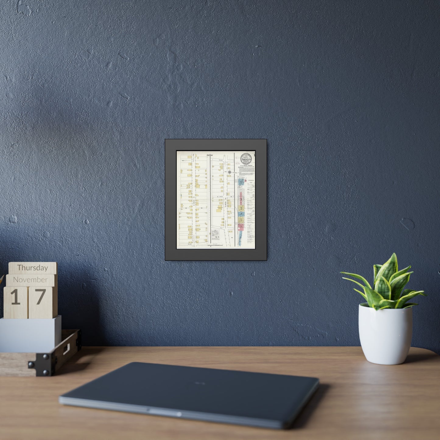 Sanborn Fire Insurance Maps — Tower City — Framed