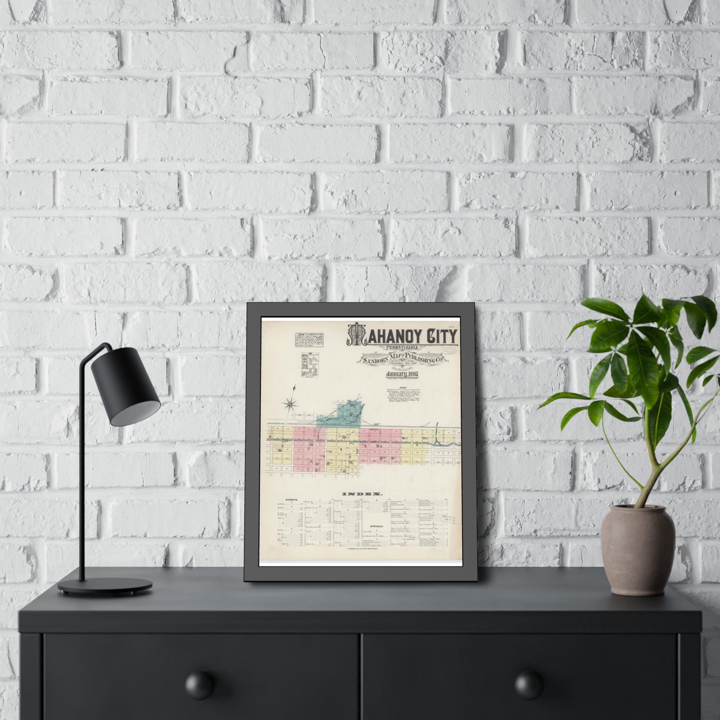 Sanborn Fire Insurance Maps — Mahanoy City — Framed