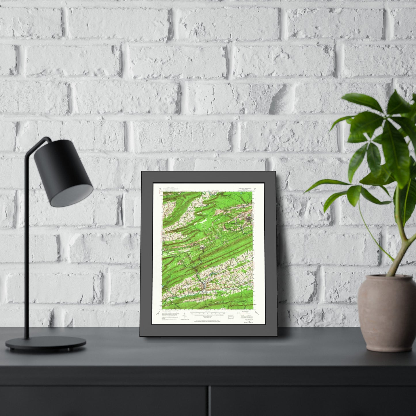 USGS Topographic Map — Pine Grove Quadrangle, 1955 — Framed