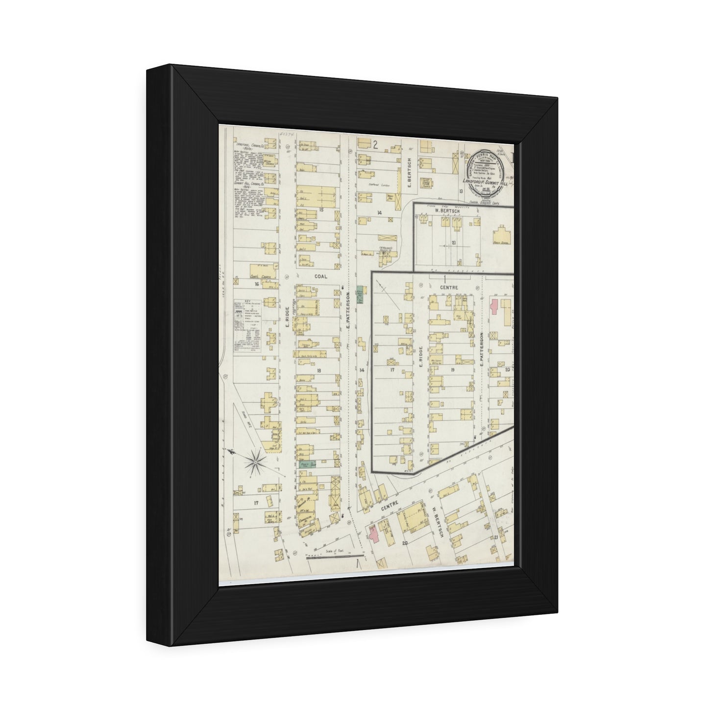 Sanborn Fire Insurance Maps — Lansford — Framed
