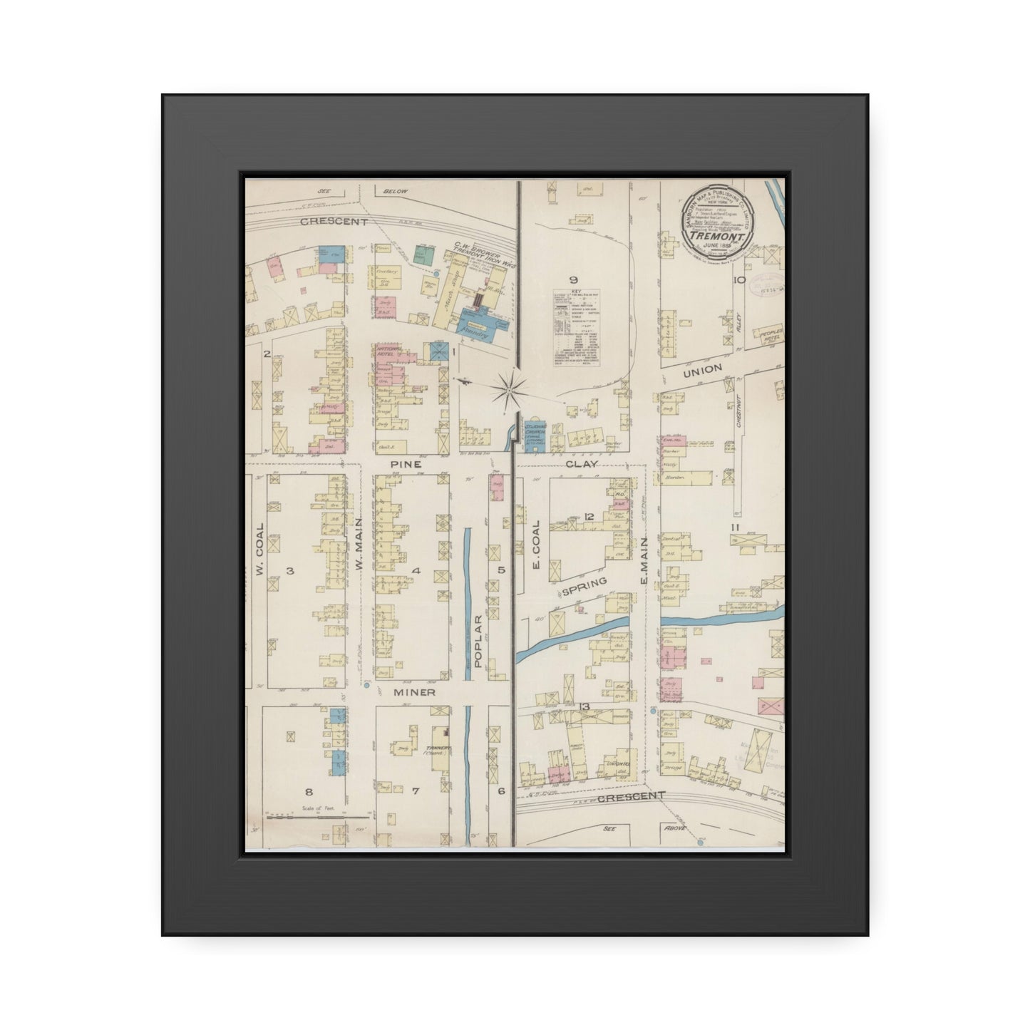 Sanborn Fire Insurance Maps — Tremont — Framed