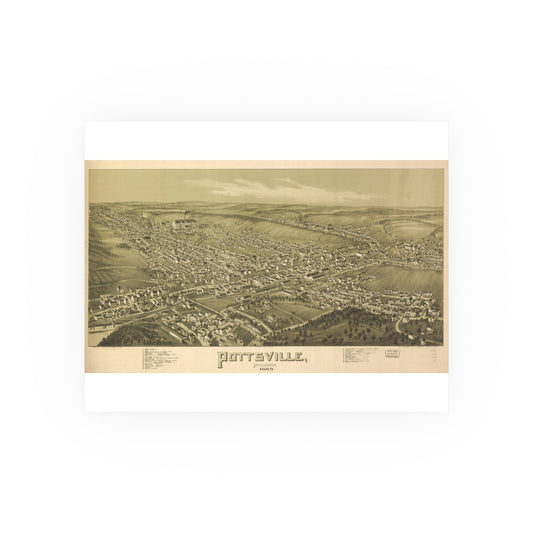 Bird's-Eye View of Pottsville, 1889 (T. M. Fowler)