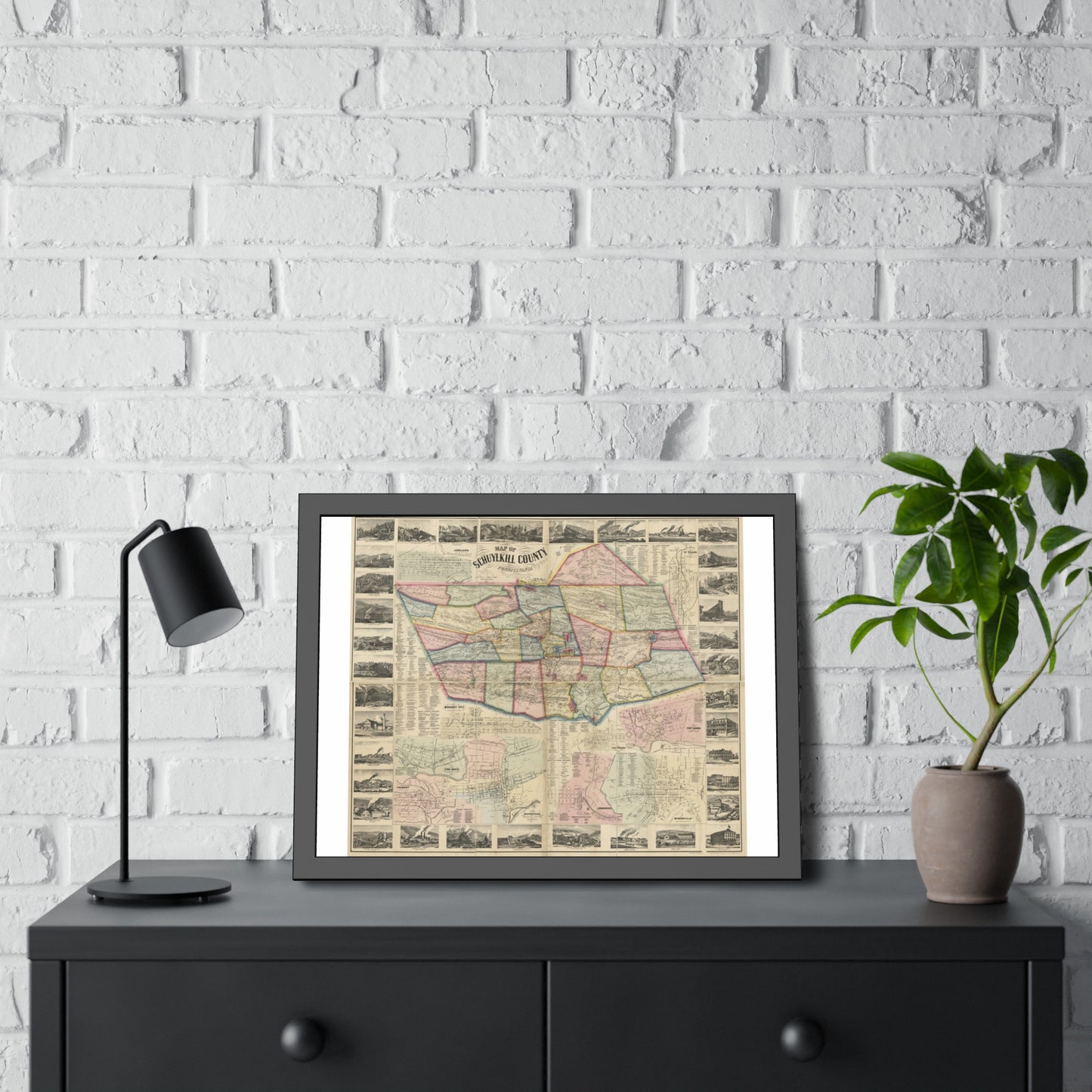 Map of Schuylkill County, Pennsylvania: From Actual Surveys (Scott) — Framed