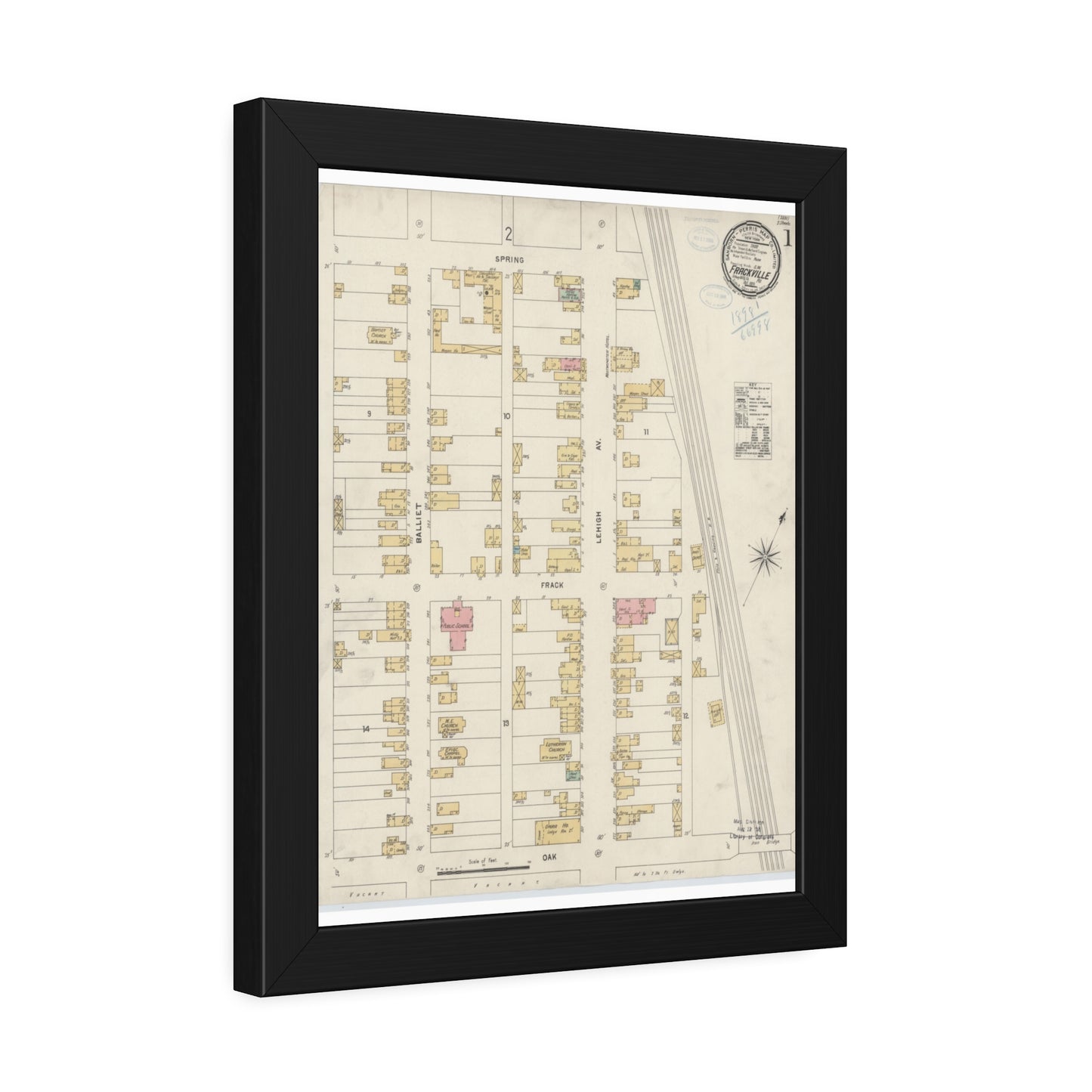 Sanborn Fire Insurance Maps — Frackville — Framed