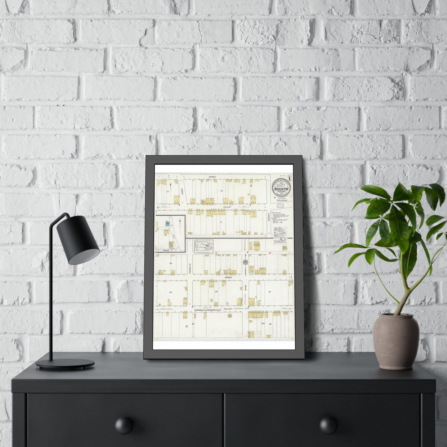Sanborn Fire Insurance Maps — Brockton — Framed