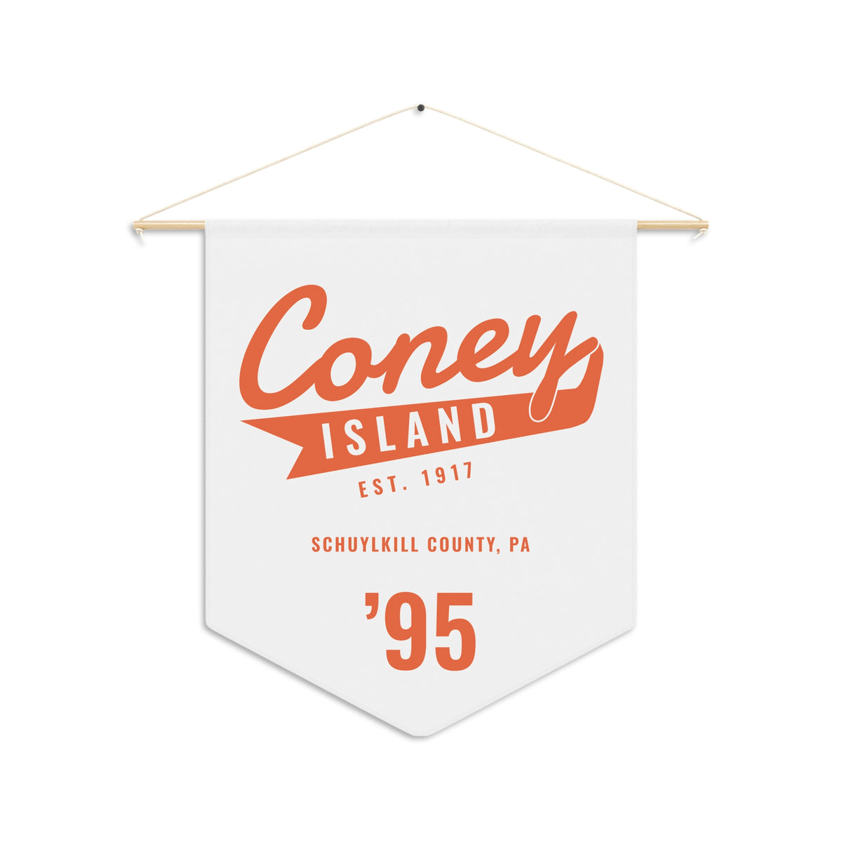 The Coney Island 90's Retro Pennant — White
