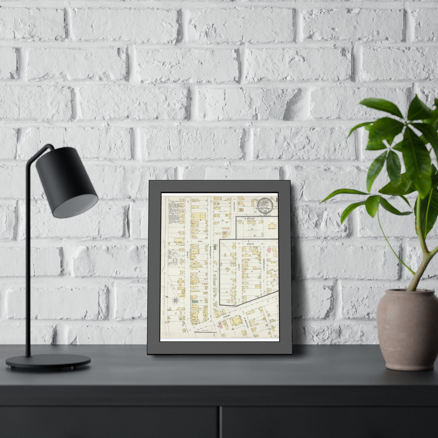 Sanborn Fire Insurance Maps — Lansford — Framed