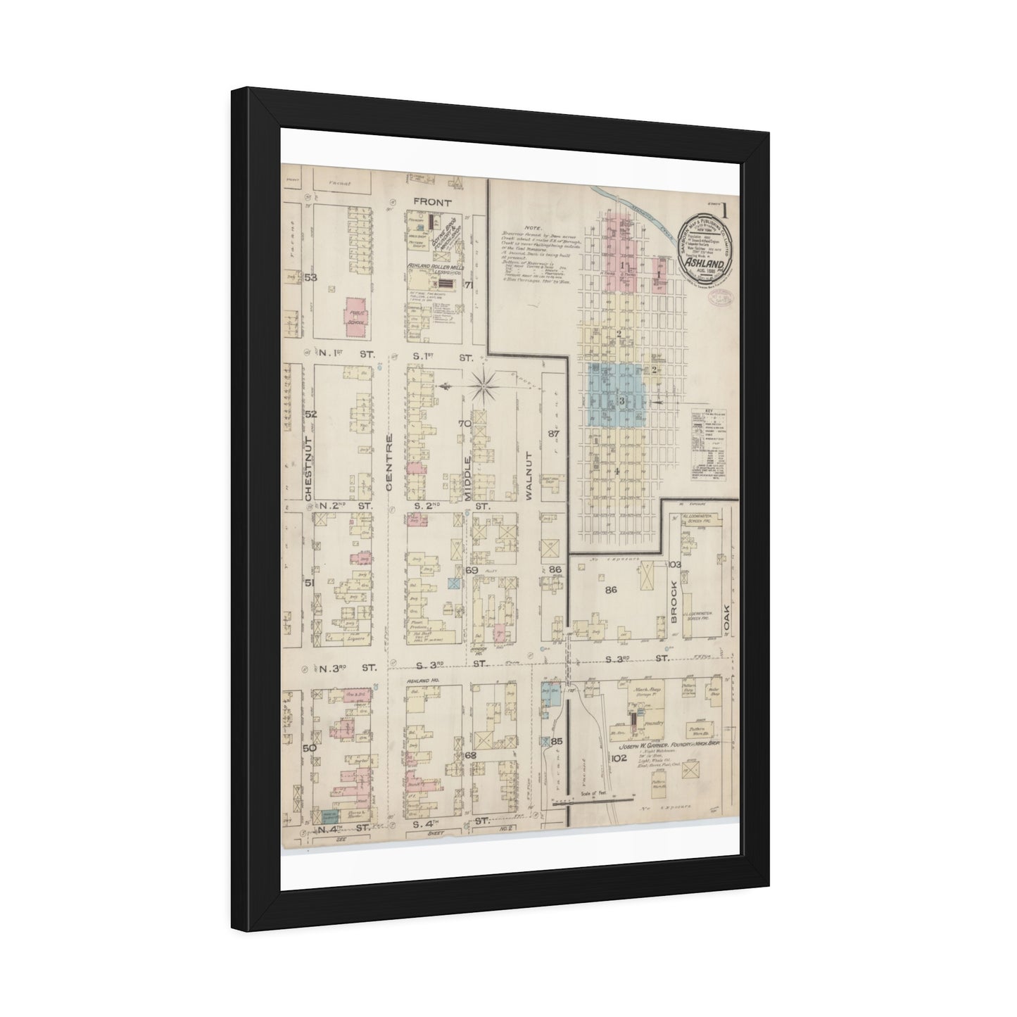Sanborn Fire Insurance Maps — Ashland — Framed