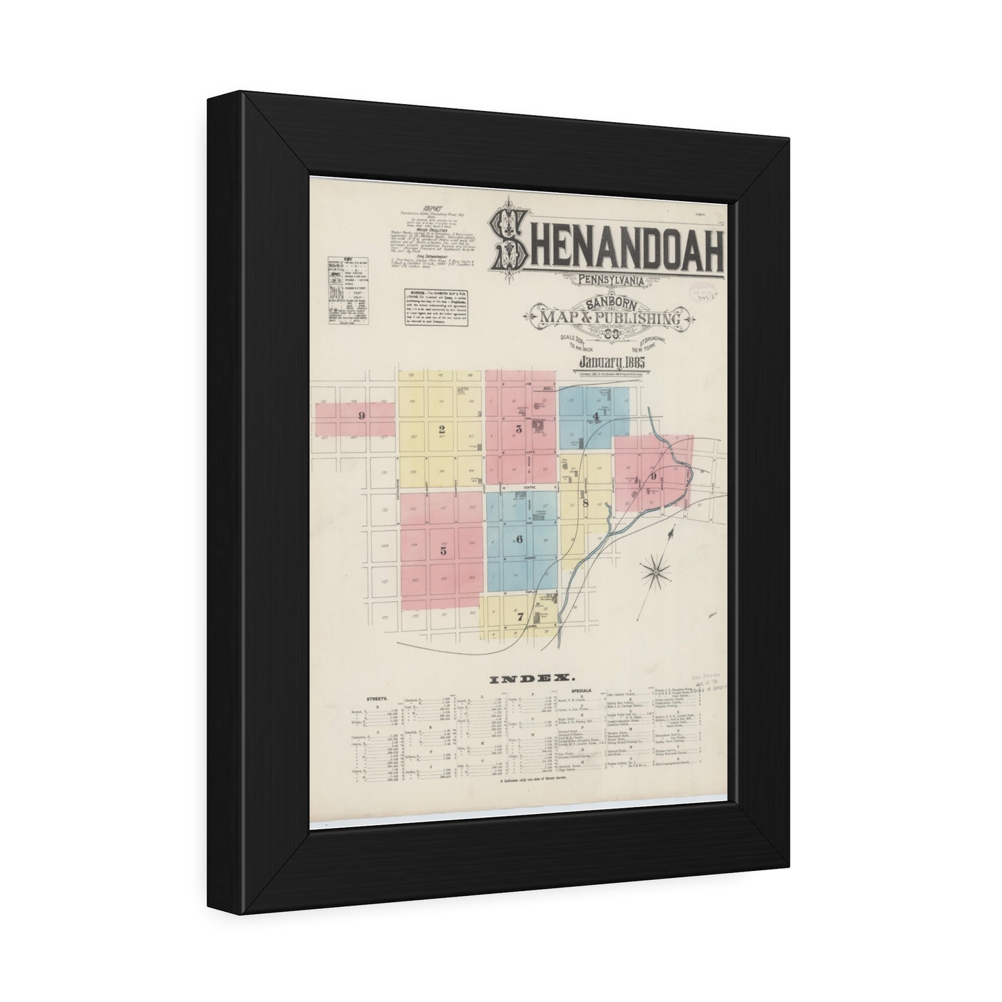 Sanborn Fire Insurance Maps — Shenandoah — Framed