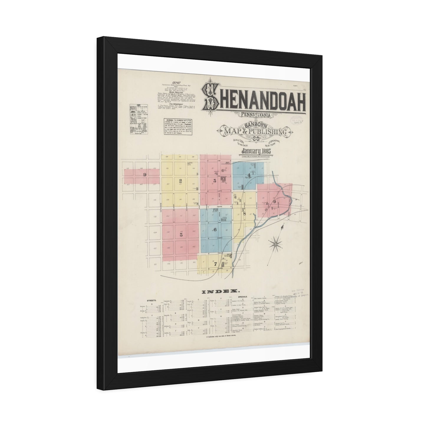 Sanborn Fire Insurance Maps — Shenandoah — Framed