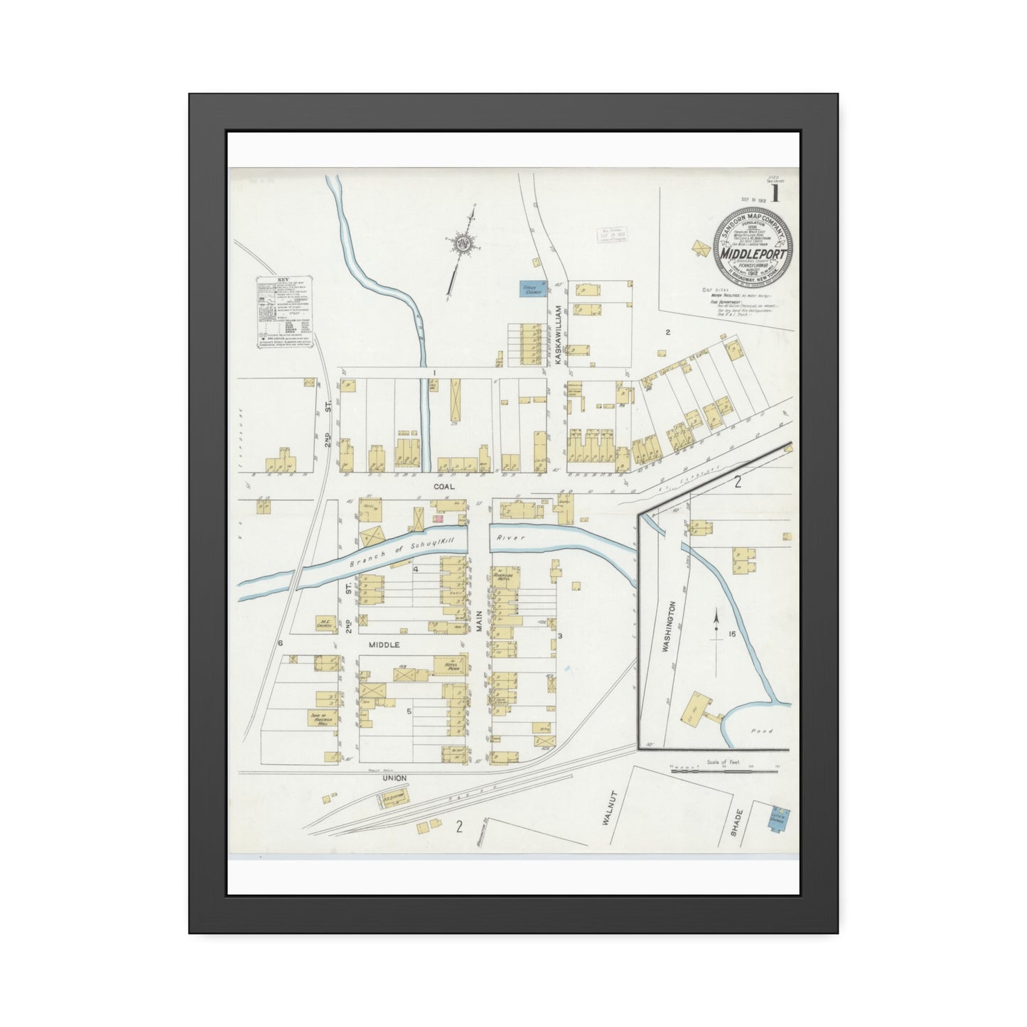 Sanborn Fire Insurance Maps — Middleport — Framed
