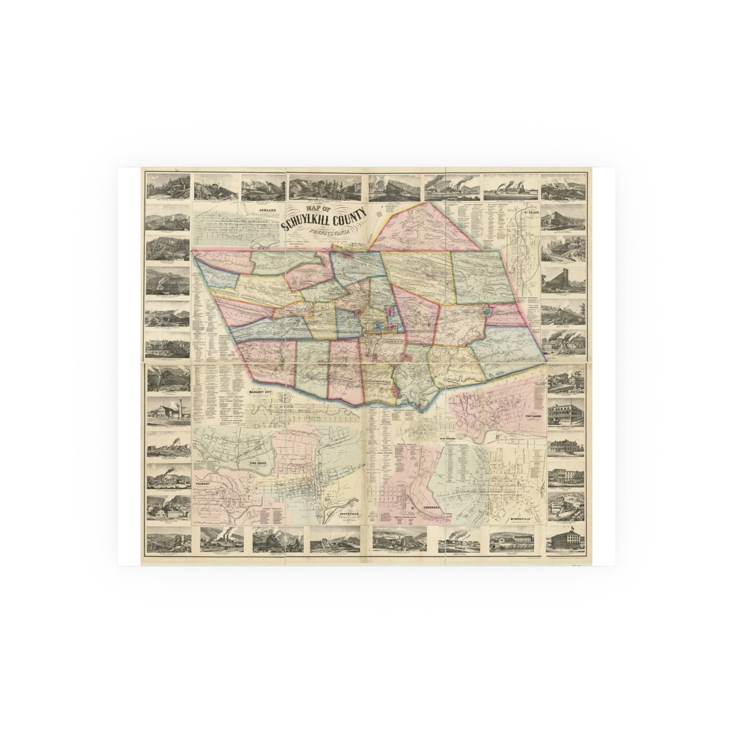 Map of Schuylkill County, Pennsylvania: From Actual Surveys (Scott)