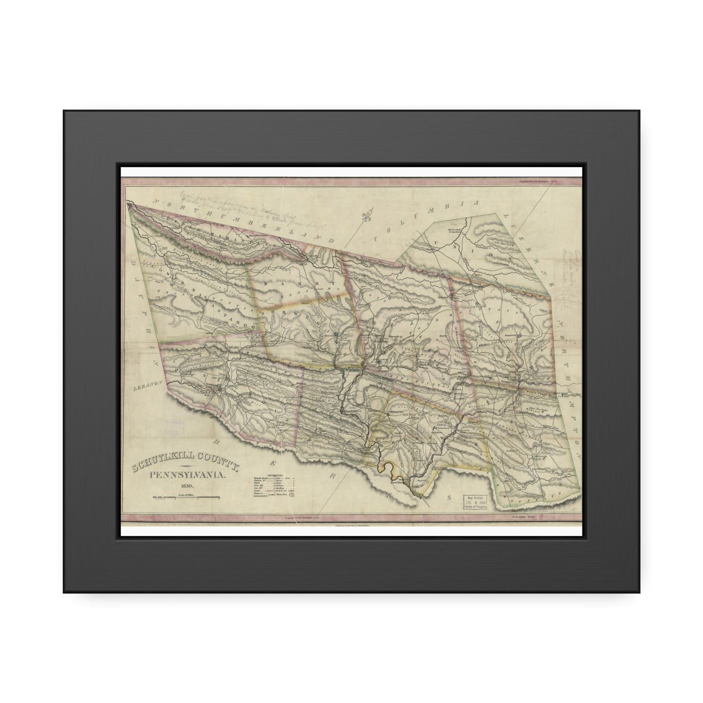 Schuylkill County, Pennsylvania (Tanner) — Framed