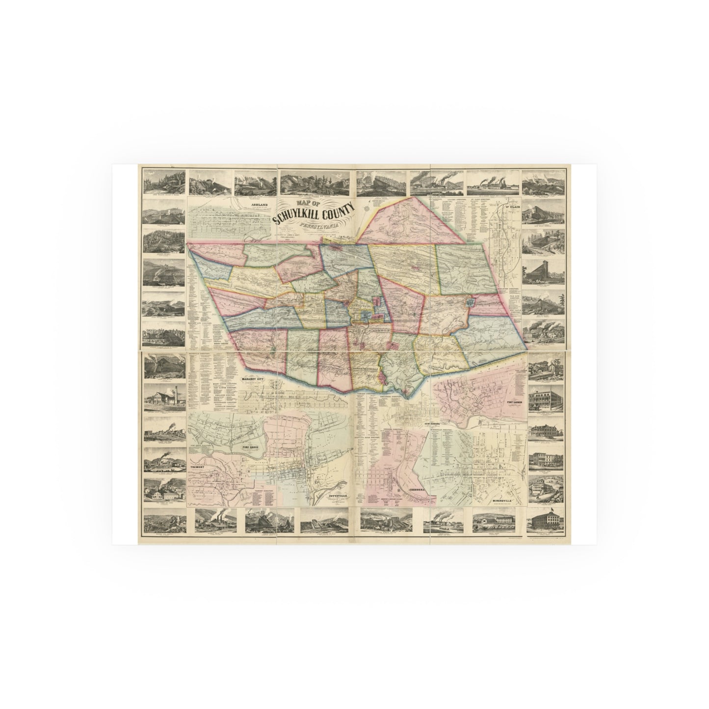 Map of Schuylkill County, Pennsylvania: From Actual Surveys (Scott)