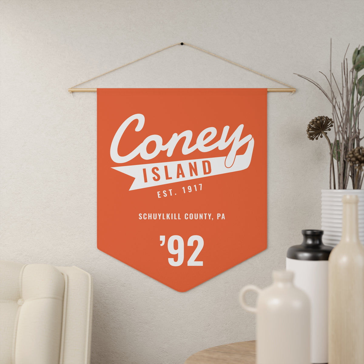 The Coney Island 90's Retro Pennant — Orange