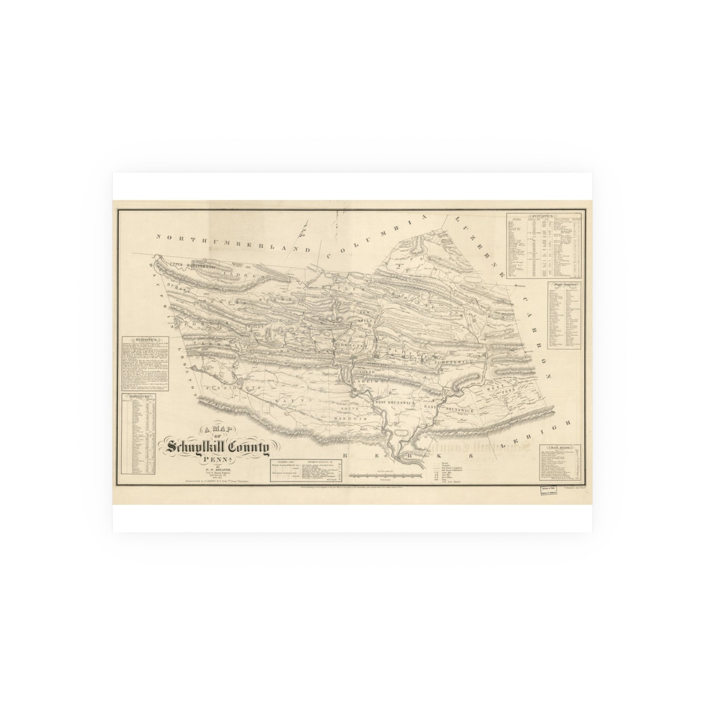 A Map of Schuylkill County, Penna. (Sheafer / Barnes)