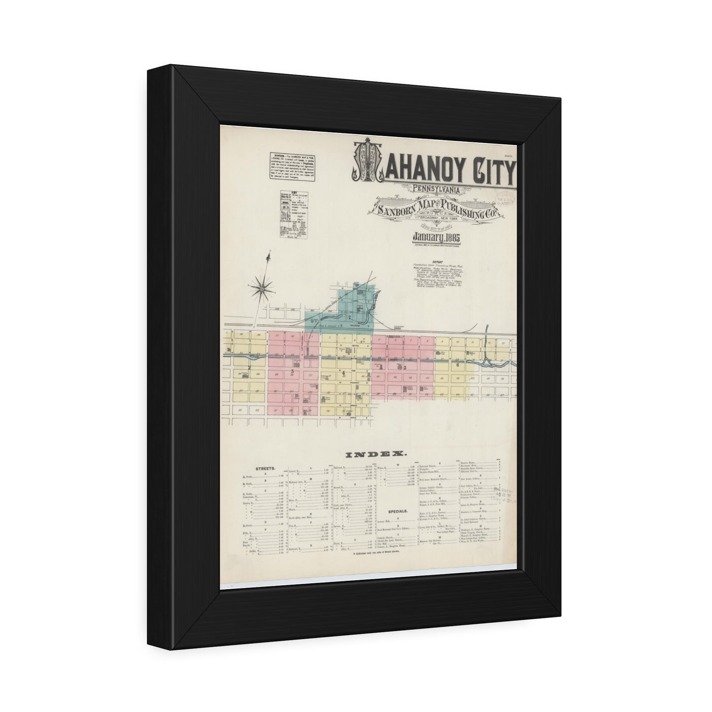 Sanborn Fire Insurance Maps — Mahanoy City — Framed