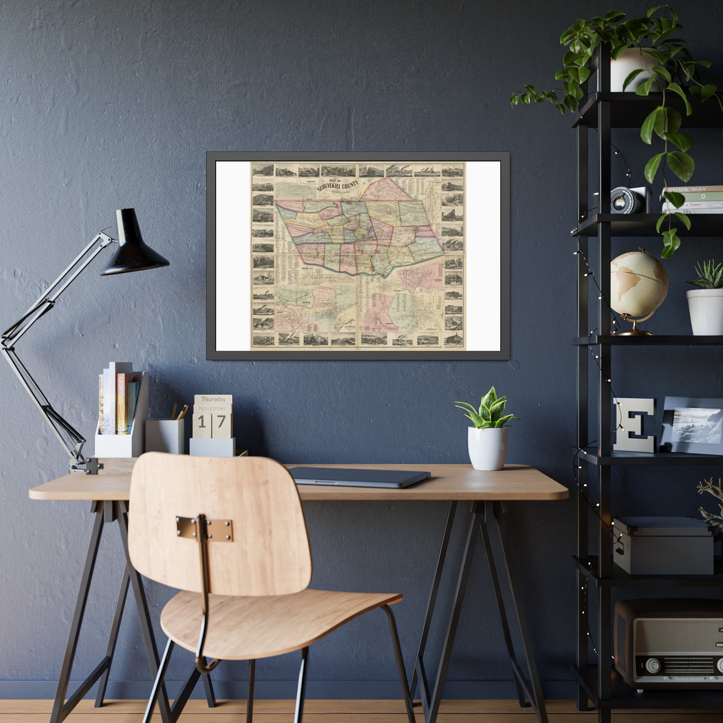 Map of Schuylkill County, Pennsylvania: From Actual Surveys (Scott) — Framed