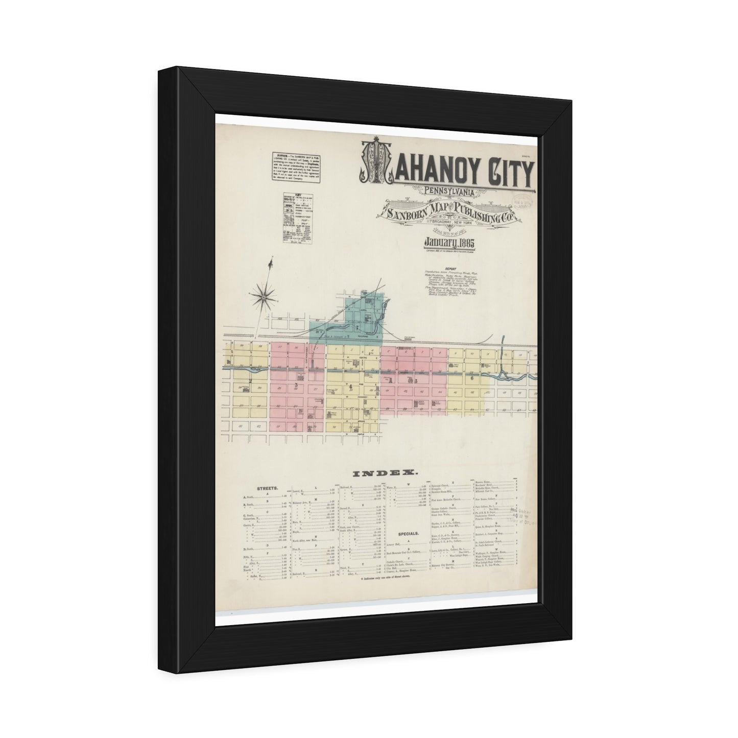 Sanborn Fire Insurance Maps — Mahanoy City — Framed